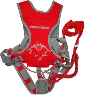 Mdxone Kids Ski Harness Static 9' Tow Rope Red Twin Bungees Beginner Skiing Mini